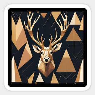 Geometric Stag: A Modern and Abstract Art Piece Sticker